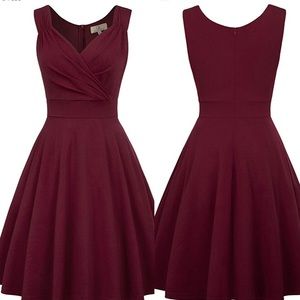 Burgundy swing retro inspired new large pin up